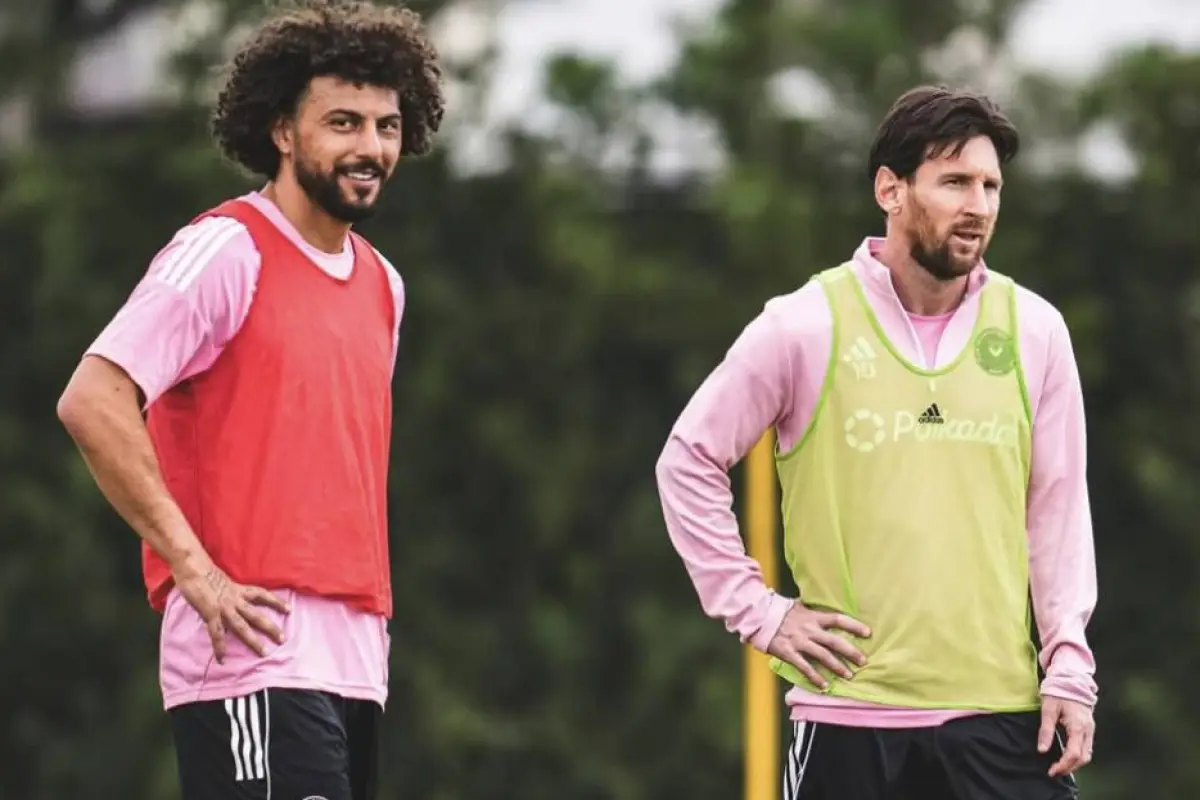Maximiliano Falcón y Lionel Messi